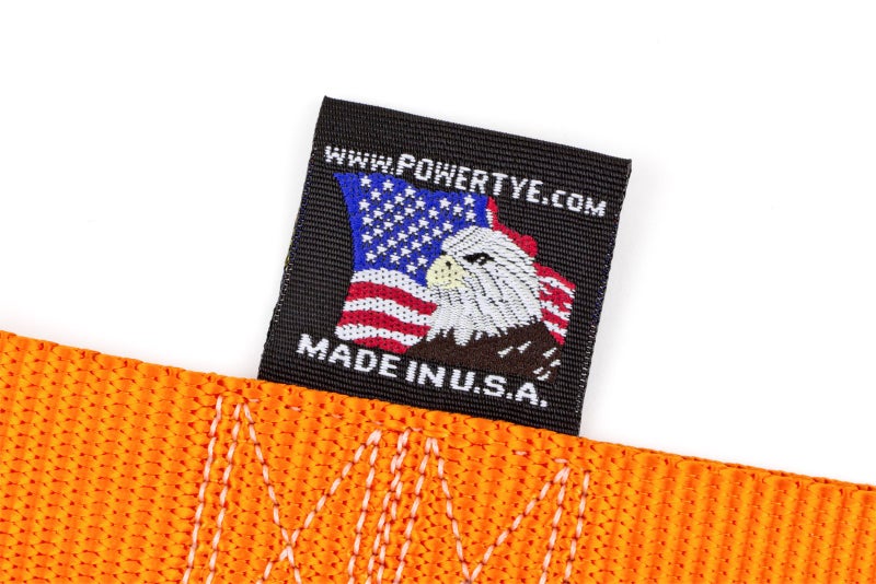 PowerTye 1.5in x 7ft Ergonomic Locking Ratchet Straps with Heavy-Duty S-Hooks - Made in USA - 1,000 lb. Working Load Limit / 3,000 lb. Breaking Strength - Orange (Pair) - Image 4